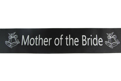 Bridal Hens Night Sash Party Black/Silver - Mother Of The Bride