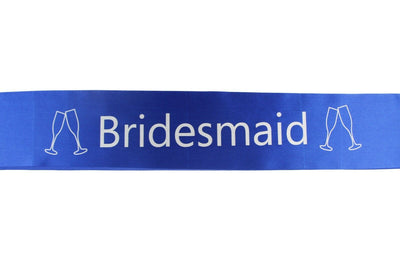 Bridal Hens Night Sash Party Electric Blue/Silver - Bridesmaid