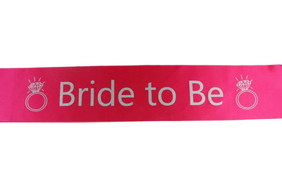 Bridal Hens Night Sash Party Hot Pink/Silver - Bride To Be