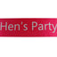 Bridal Hens Night Sash Party Hot Pink/Silver - Hen's Party