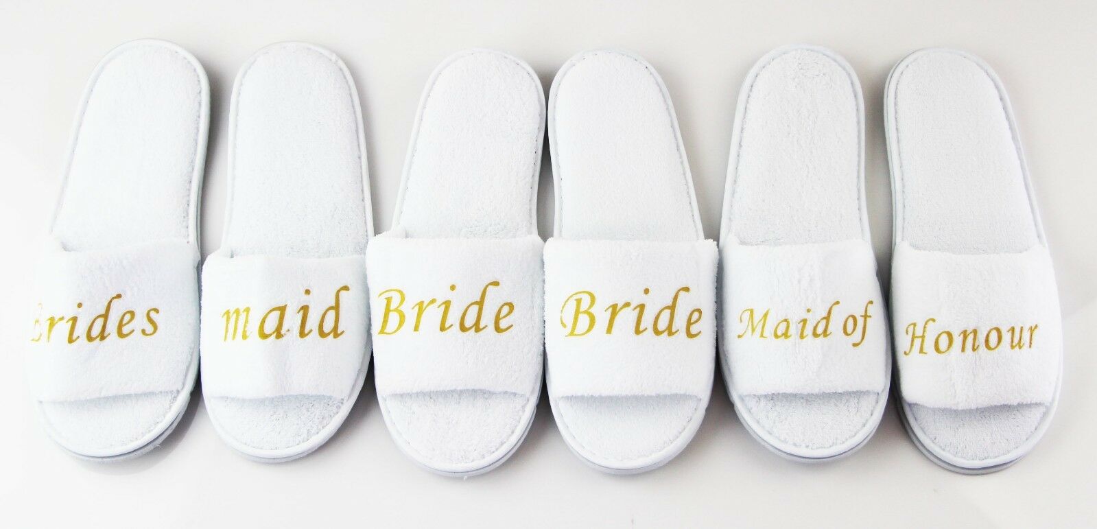 Bridal Slippers Bride To Be Bridesmaid Maid Of Honour Wedding White Pink Gold