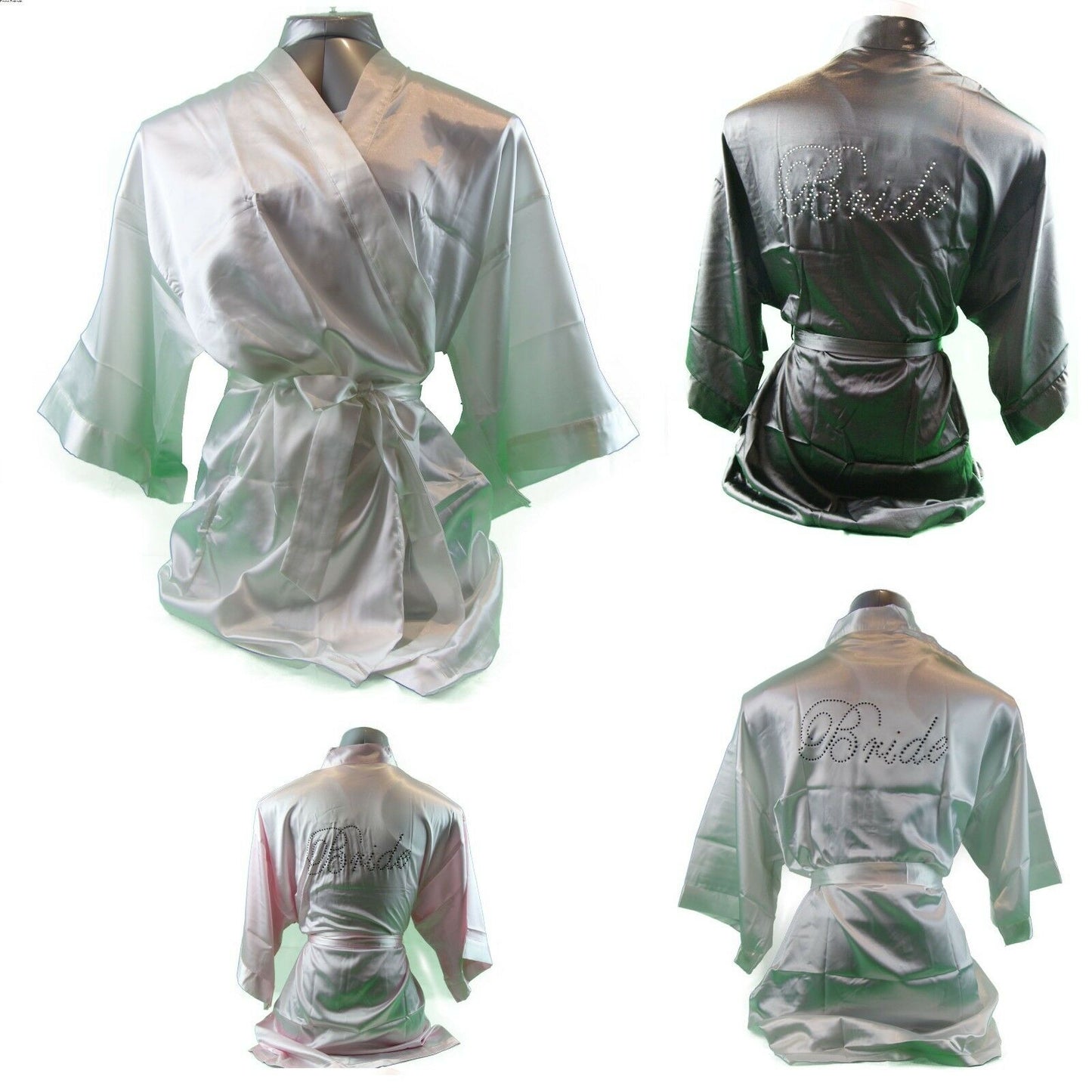 Bride Bridesmaid Robes Bridal Party Robe Wedding Hens White Pink Black