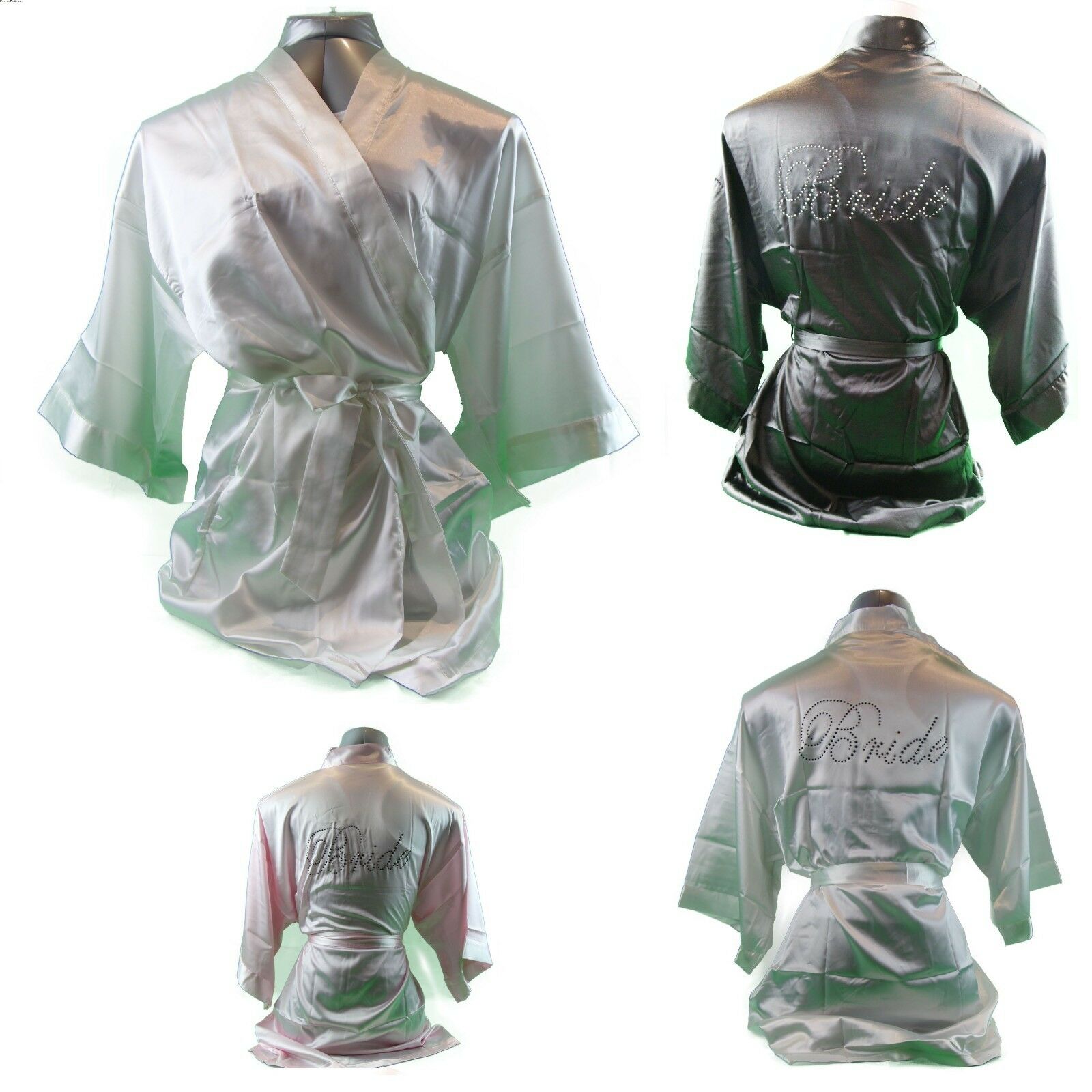 Bride Bridesmaid Robes Bridal Party Robe Wedding Hens White Pink Black