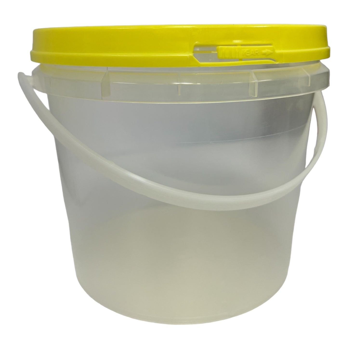 Bulk 100 x 2.2L Empty Honey Bucket with Lid - 3Kg Clear Tamper Proof Plastic Tub