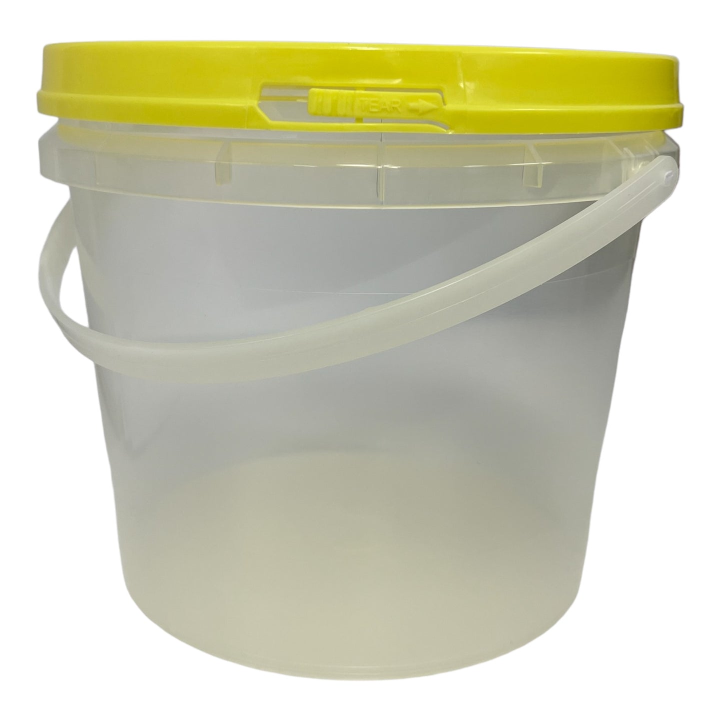 Bulk 100 x 2.2L Empty Honey Bucket with Lid - 3Kg Clear Tamper Proof Plastic Tub
