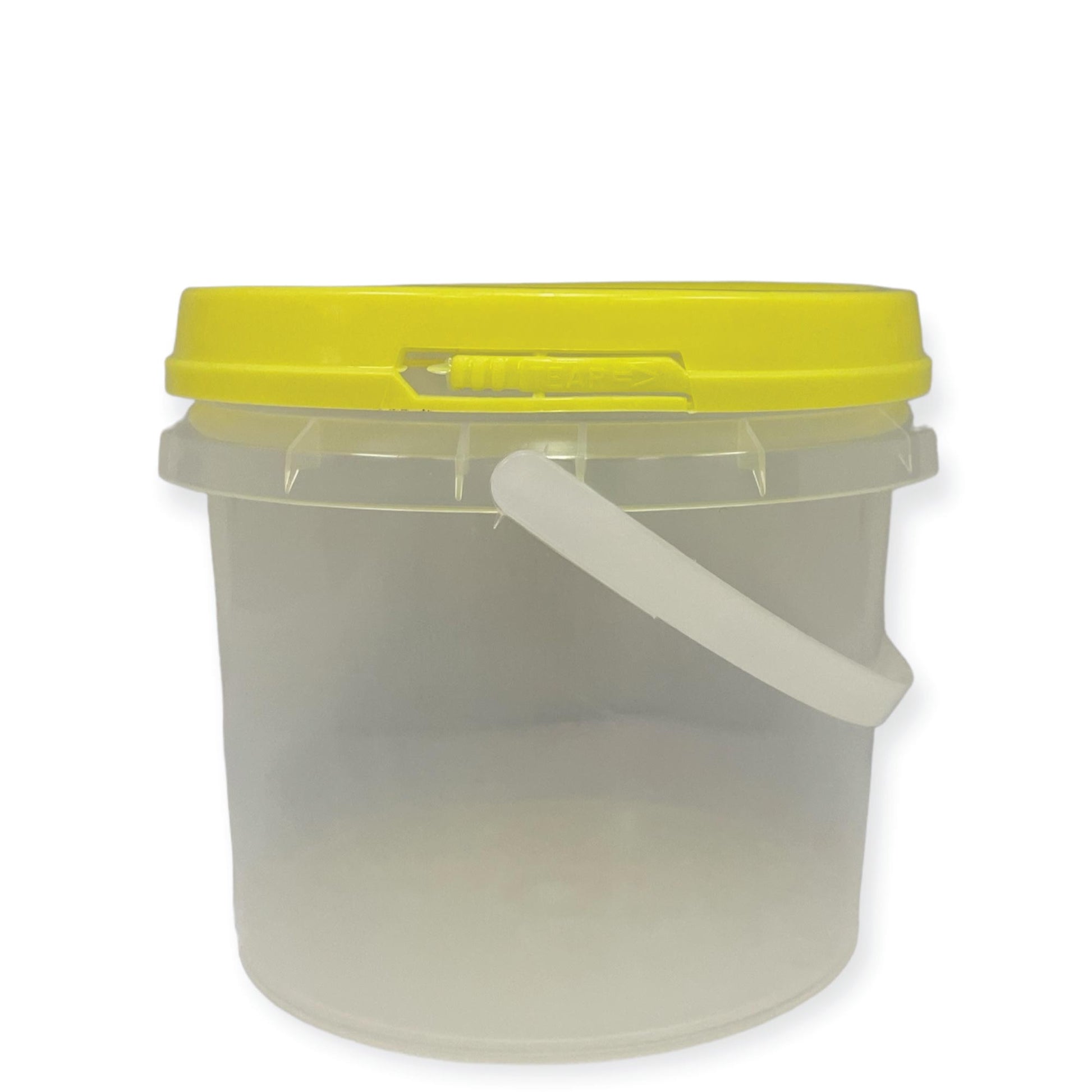 Bulk 100 x Honey Bucket with Lid - 0.8L 1.2L 2.2L Clear Tamper Proof Plastic Tub