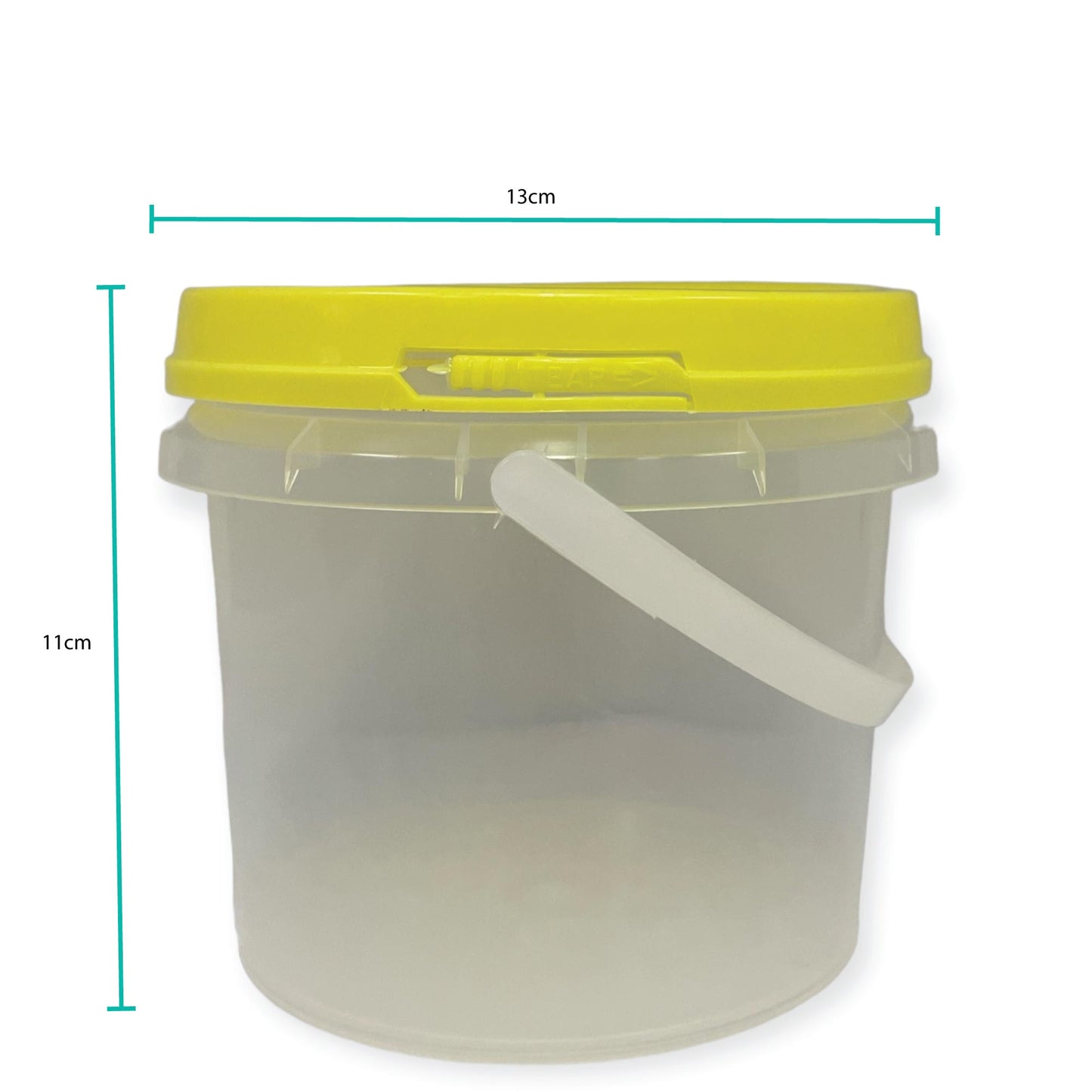Bulk 100 x Honey Bucket with Lid - 0.8L 1.2L 2.2L Clear Tamper Proof Plastic Tub