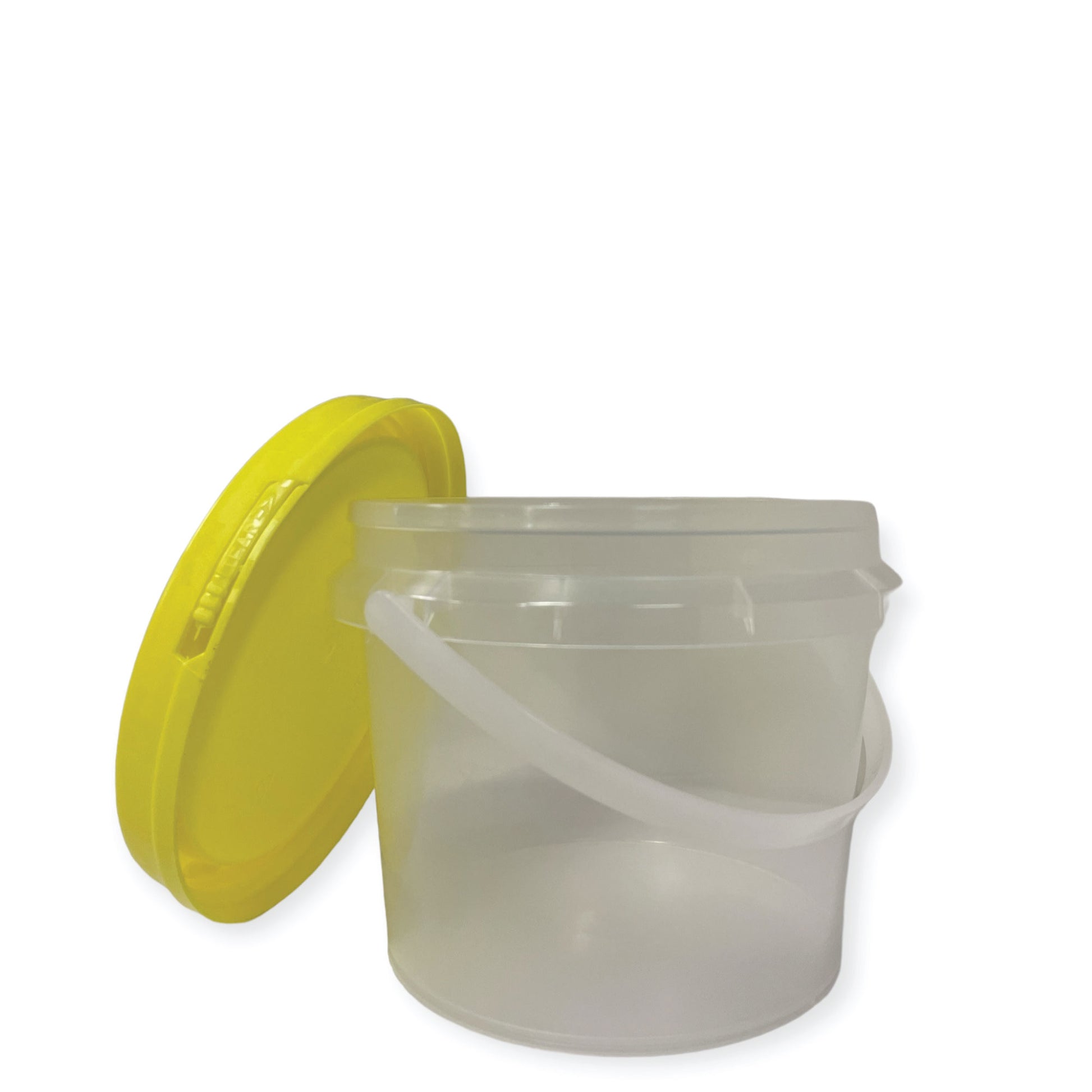 Bulk 100 x Honey Bucket with Lid - 0.8L 1.2L 2.2L Clear Tamper Proof Plastic Tub