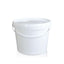 Bulk 10x 2L Plastic Buckets + Lids - Empty White With Handle - Small Food Pail
