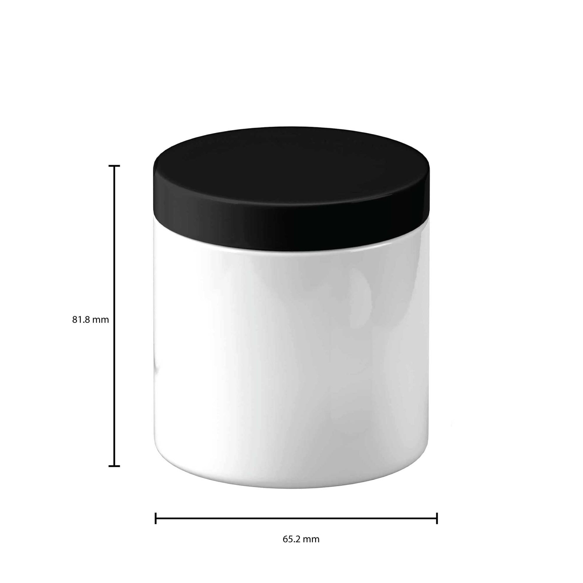 Bulk 216x 200g Plastic Cosmetic Jar + Lids - Empty White Cream Container