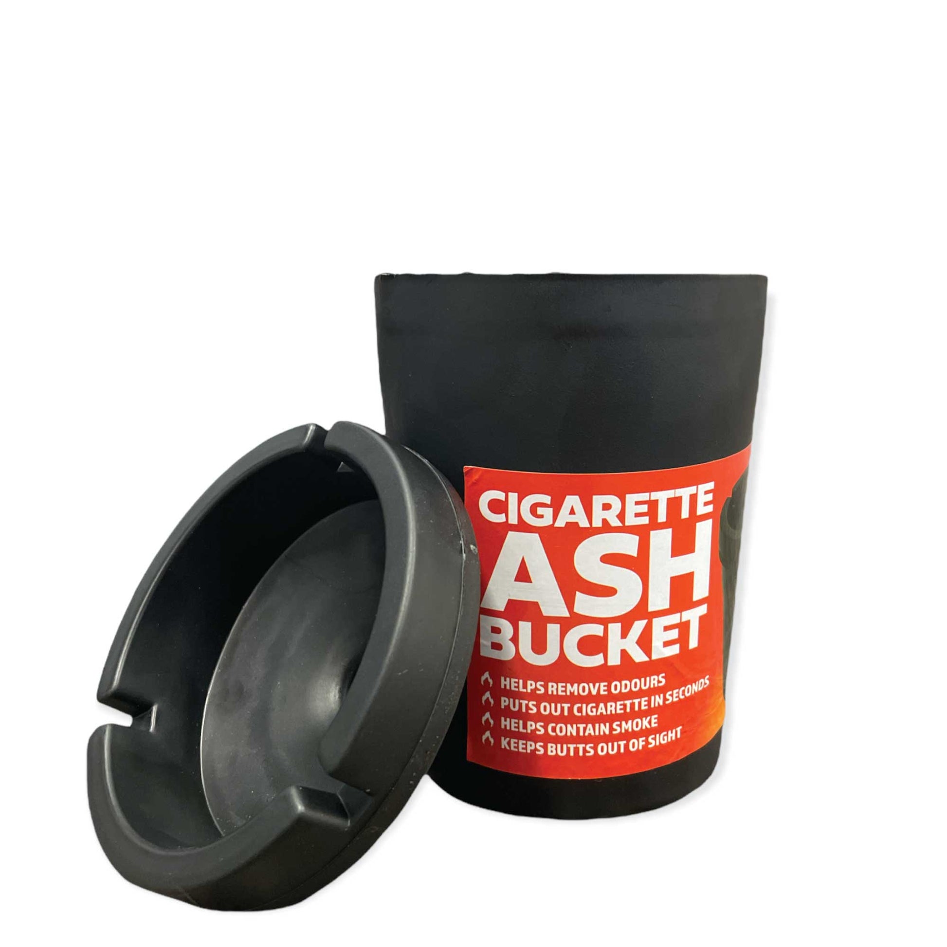 Bulk 48 Pk Cigarette Ashtray Bucket Black Lid Ash Large Tobacco Smoke Car Holder