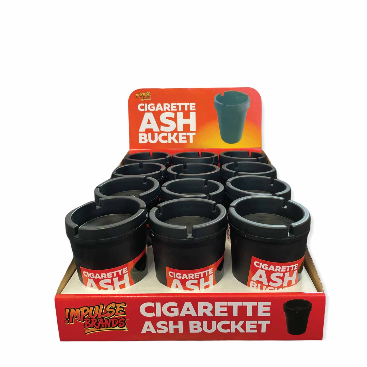 Bulk 48 Pk Cigarette Ashtray Bucket Black Lid Ash Large Tobacco Smoke Car Holder