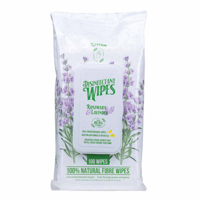 Bulk 6x 100 Eco Friendly Disinfectant Wipes 100% Biodegradable Rosemary Lavender