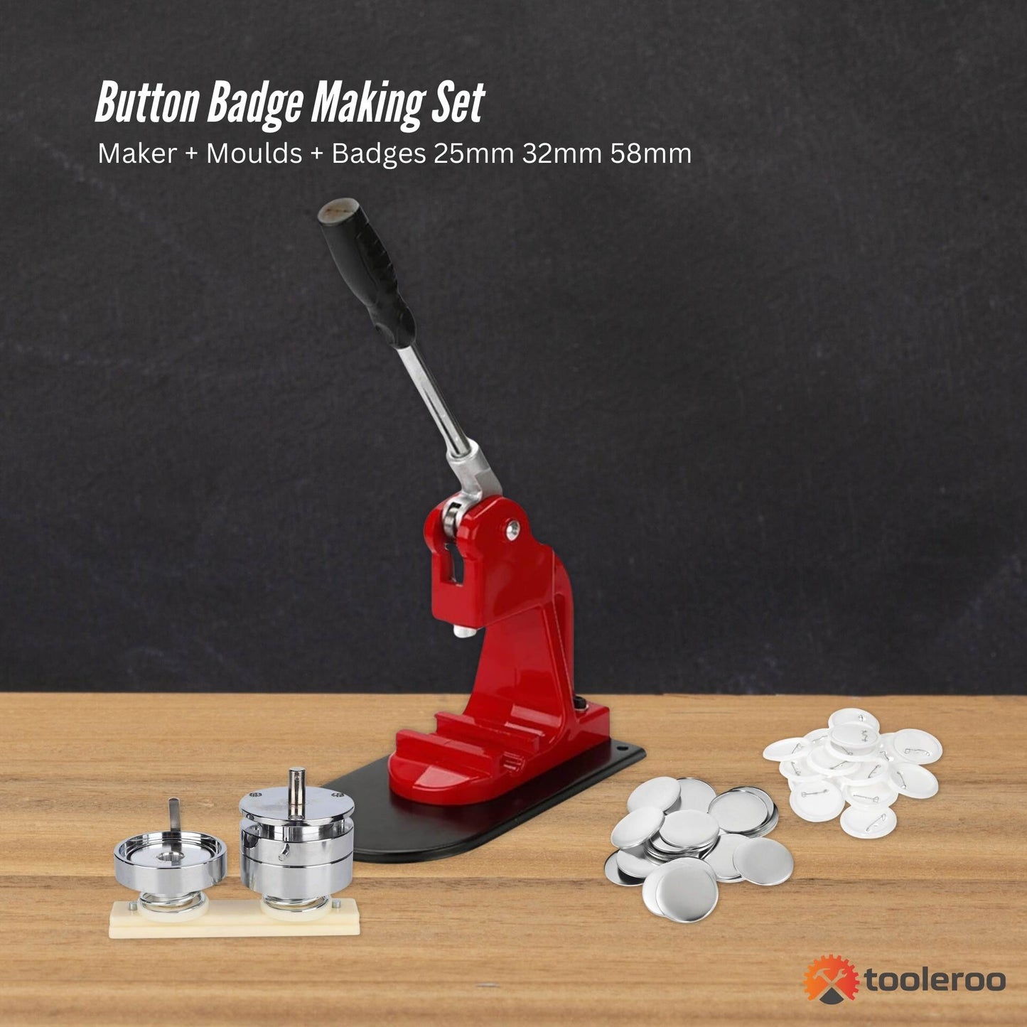 Button Badge Making Set - Maker + Moulds + Badges 25mm 32mm 58mm
