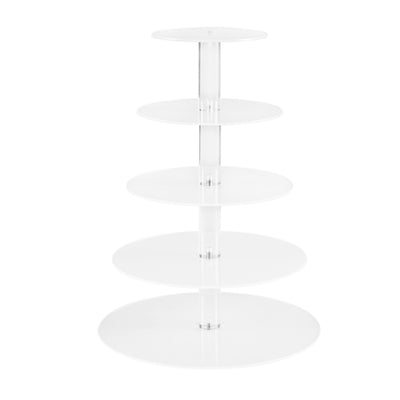 5-Star Chef Cake Stand 5 Tiers Acrylic Holder Display Round Clear Wedding Party