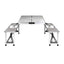 Weisshorn Folding Camping Table Outdoor Picnic BBQ With 2 Bench Chairs Set