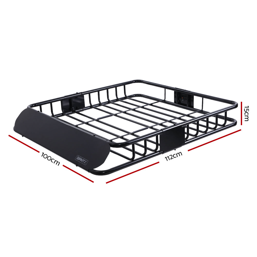 Giantz Universal Roof Rack Basket Car Luggage Carrier Steel Vehicle Cargo 112cm