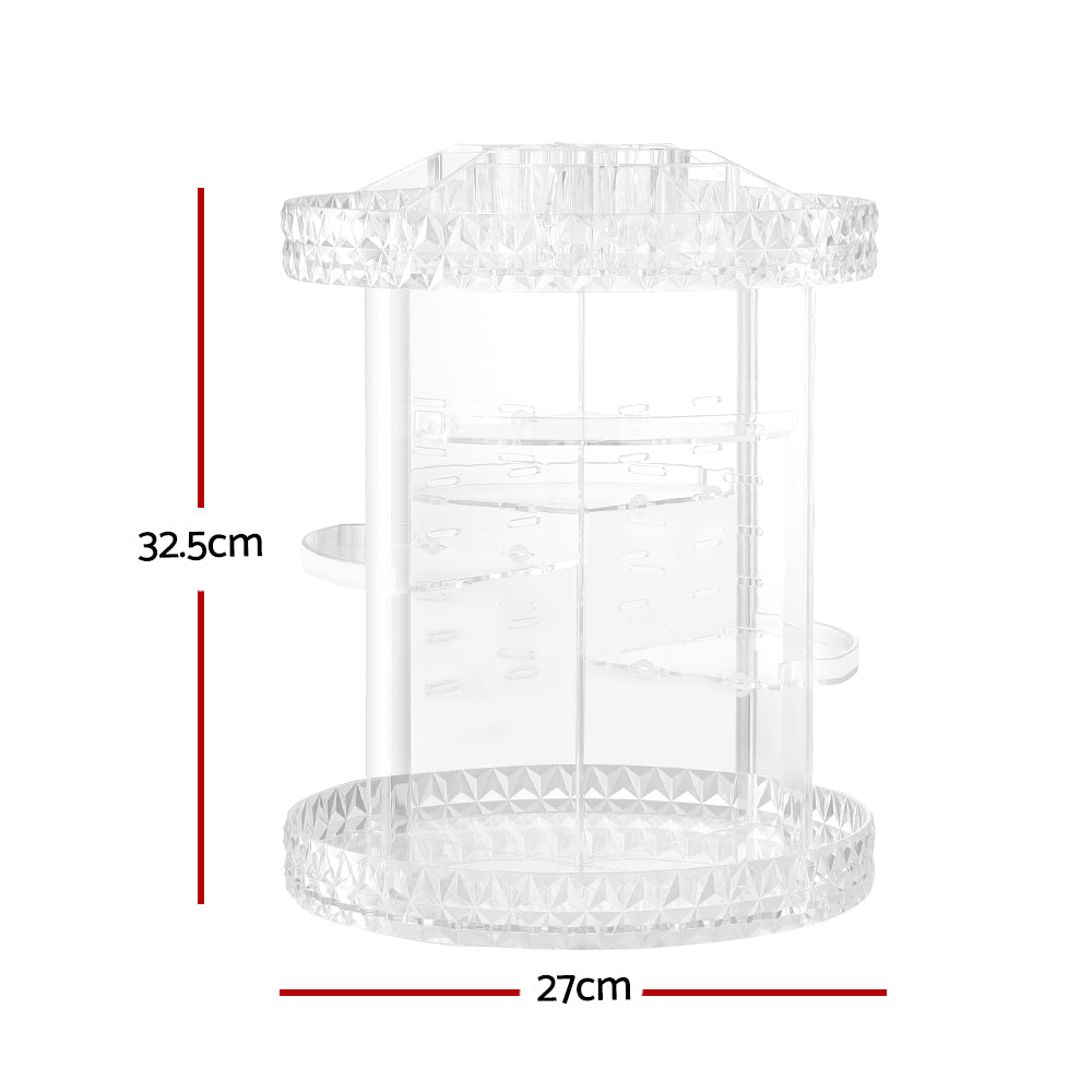 Embellir Makeup Case Acrylic Rotating Cosmetic Organizer Storage Display Holder