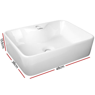 Cefito Ceramic Rectangle Sink Bowl - White