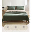 Cosy Club Sheet Set Cotton Sheets King Green Beige