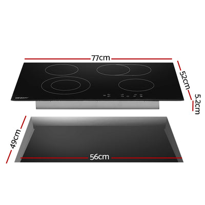 Devanti Ceramic Cooktop 77cm Electric Cooker 4 6 Burner Stove Hob Touch Control