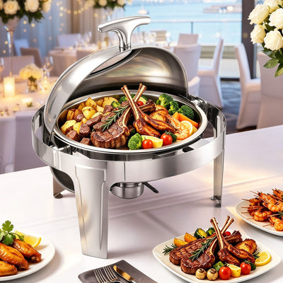 5-Star Chef 9L Chafing Dish Buffet Warmer Food Warmer Catering Server Round