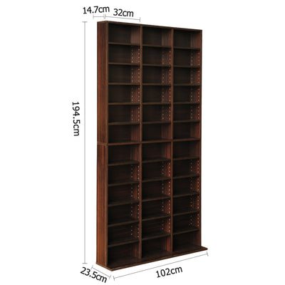 Artiss Adjustable Book Storage Shelf Rack Unit - Expresso