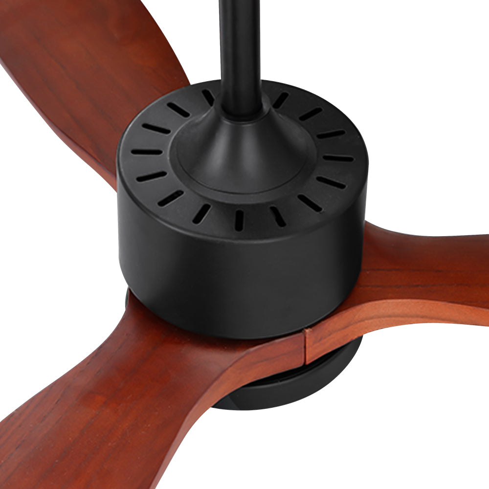 Devanti 52'' Ceiling Fan DC Motor 3 Blades w/Light - Dark Wood