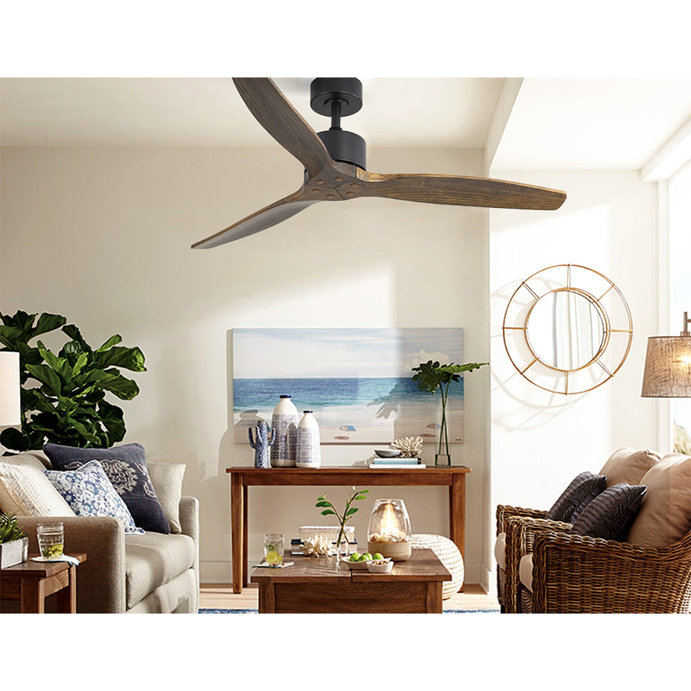 Devanti 52'' Ceiling Fan With Remote Control Fans 3 Wooden Blades Timer 1300mm