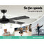Devanti 52'' Ceiling Fan DC Motor 4 Blades w/Remote - Black