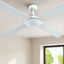 Devanti 52'' Ceiling Fan DC Motor 4 Blades w/Remote - White