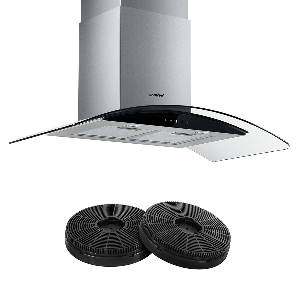 Comfee Rangehood 900mm Stainless LED Glass Kitchen Canopy With 2 PCS Filter Replacement