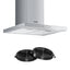 Comfee Rangehood 900mm Stainless LED Glass Kitchen Canopy With 2 PCS Filter Replacement