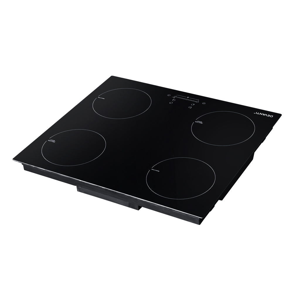 Devanti Electric Induction Cooktop 60cm Ceramic 4 Zones Stove Cook Top Hot Plate