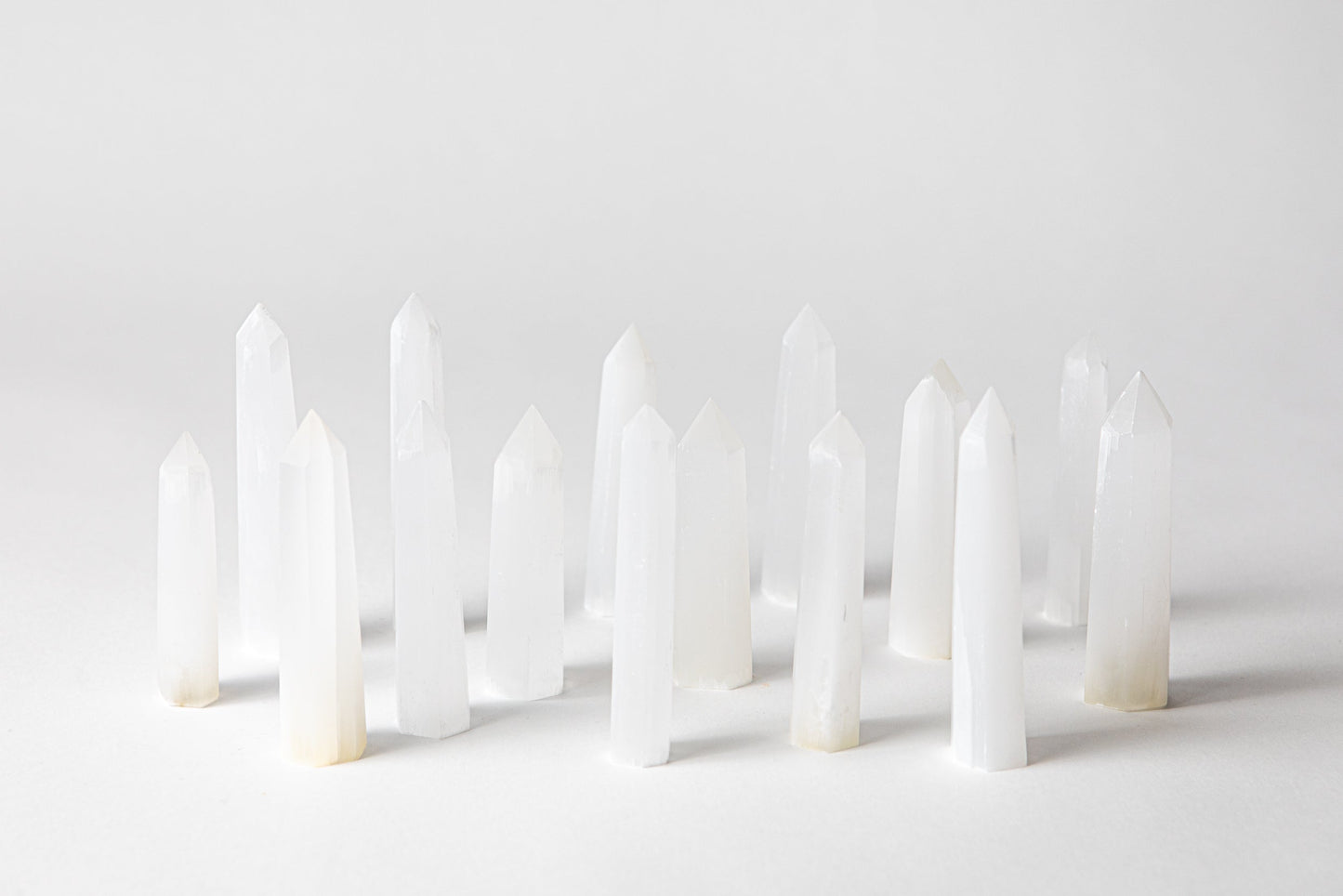 Calm Mind Crystal Trio - Selenite, Smoky Quartz + Amethyst