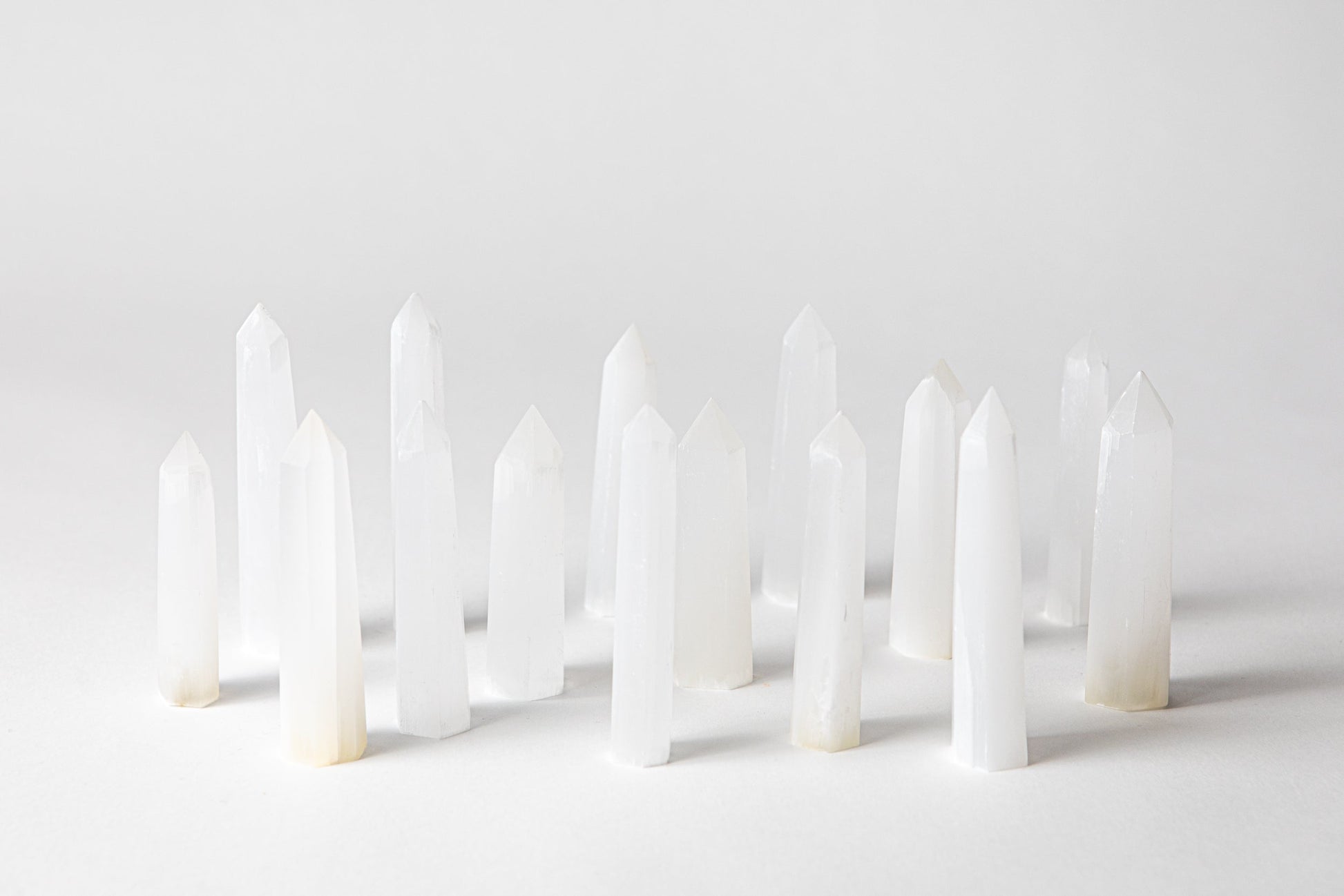 Calm Mind Crystal Trio - Selenite, Smoky Quartz + Amethyst