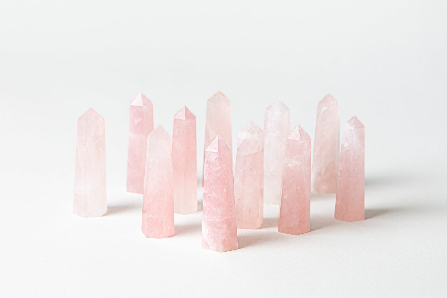 Calming + Healing Crystal Trio - Green Aventurine, Rose Quartz + Clear Quartz