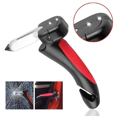 Car Cane Door Handle - Portable Elderly Standing Aid LED Flashlight Hammer Bulk