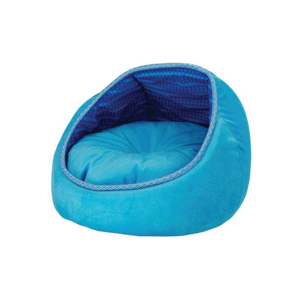 Cat Bed - Fleece Blue Monaco Lounge Couch Cave Plush Cushion Pet All For Paws