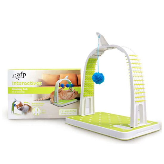 Interactive Cat Grooming Arch with Scratching Base