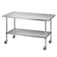 Cefito 1524x762mm Stainless Steel Kitchen Bench w/ Splashback Work Table Prep Bench Commercial 430