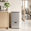 Cefito 63L Rubbish Bin 3 Compartment Stainless Steel Split Door Trash Can Silver