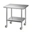 Cefito 914x762mm Stainless Steel Kitchen Bench w/ Splashback Work Table Prep Bench Commercial 430