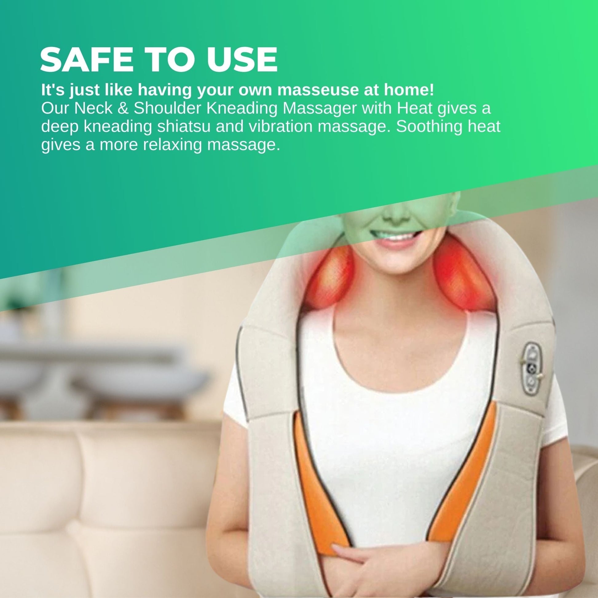 Cervical Massager - Neck Shoulders Back - Heat Knead Shiatsu Massage - Car Home