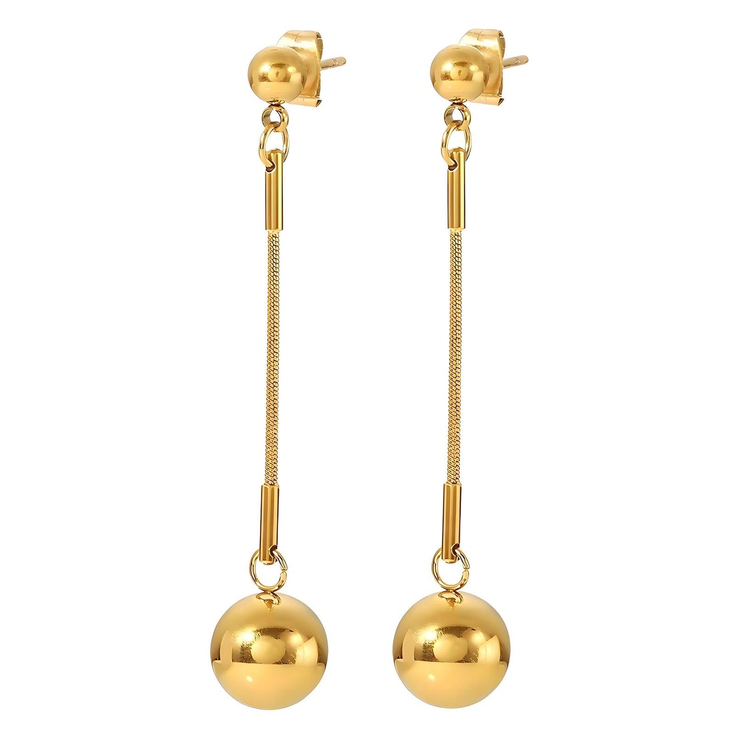 Chain and ball earrings – Tarnish Proof Jewellery