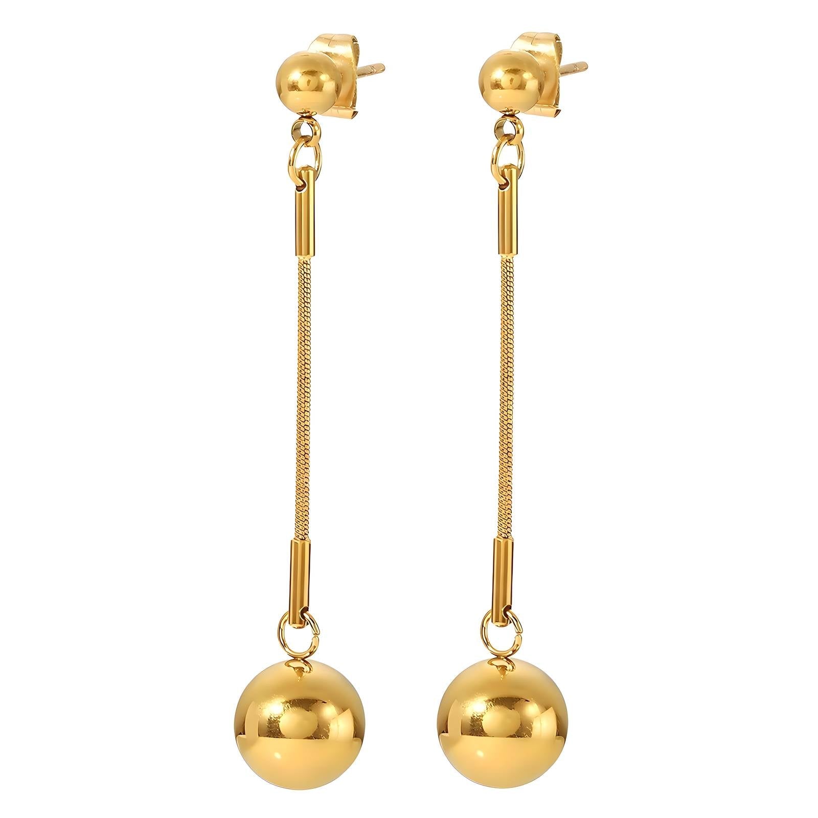 Chain and ball earrings – Tarnish Proof Jewellery