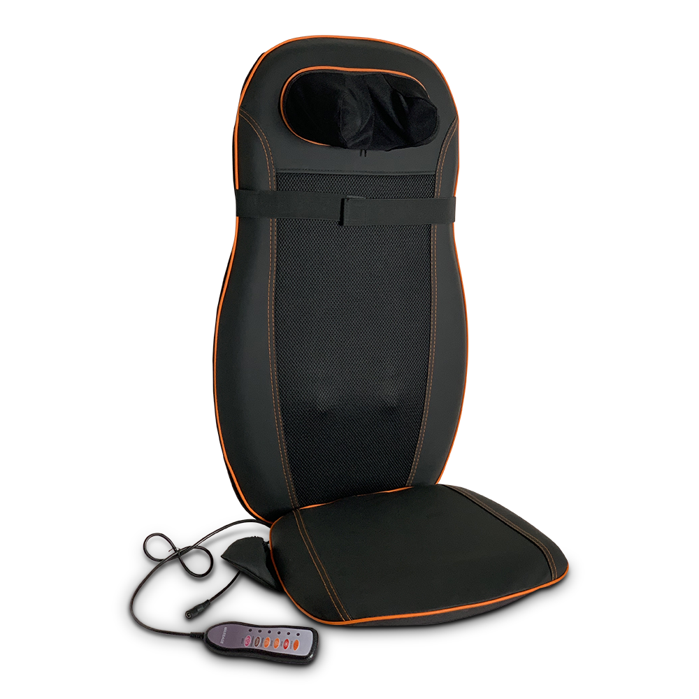 Chair Cushion Massager - Leather Shiatsu Infrared Adjustable Back Neck Pad