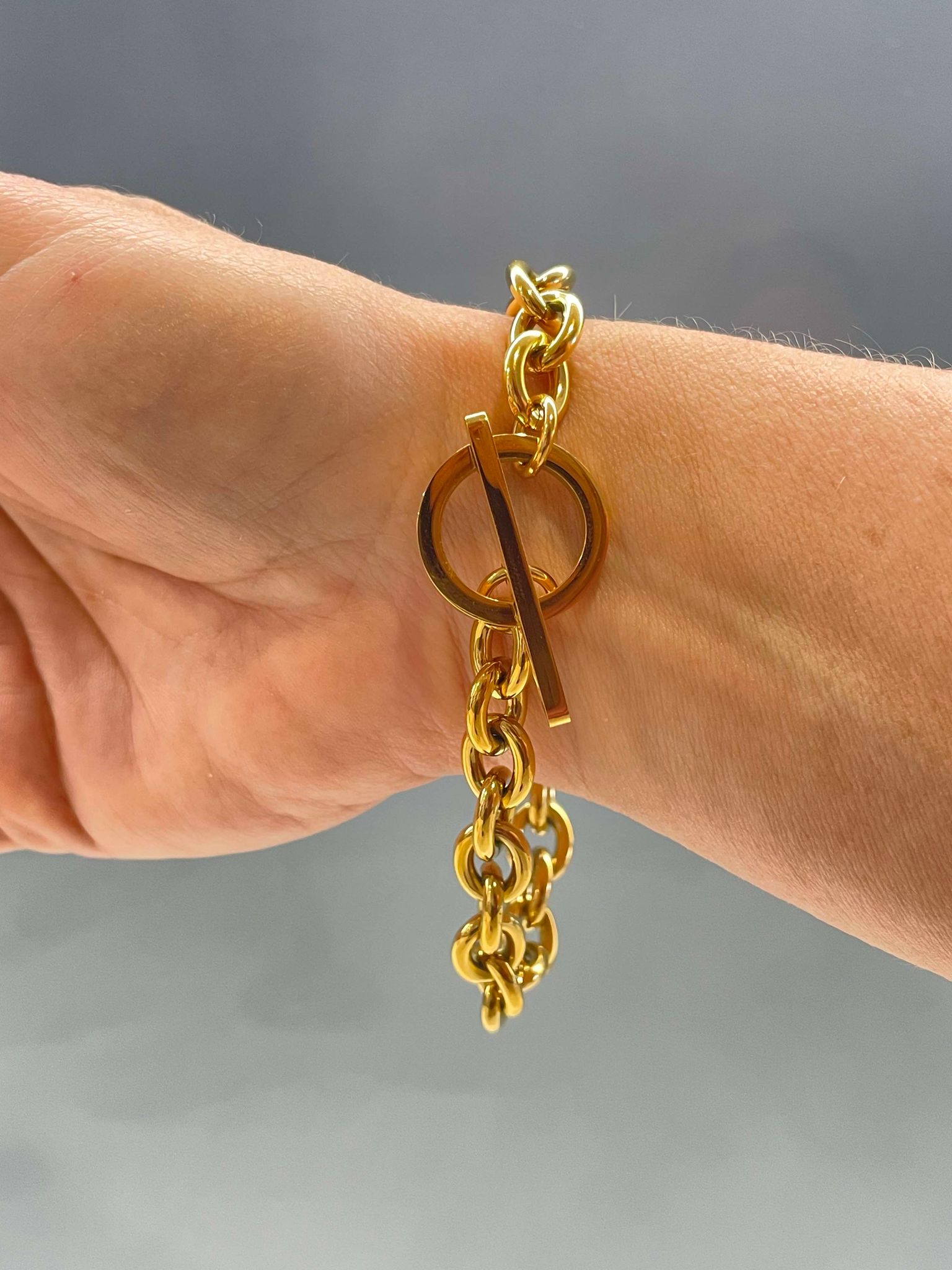 Chunky bar bracelet - gold – Tarnish Proof Jewellery