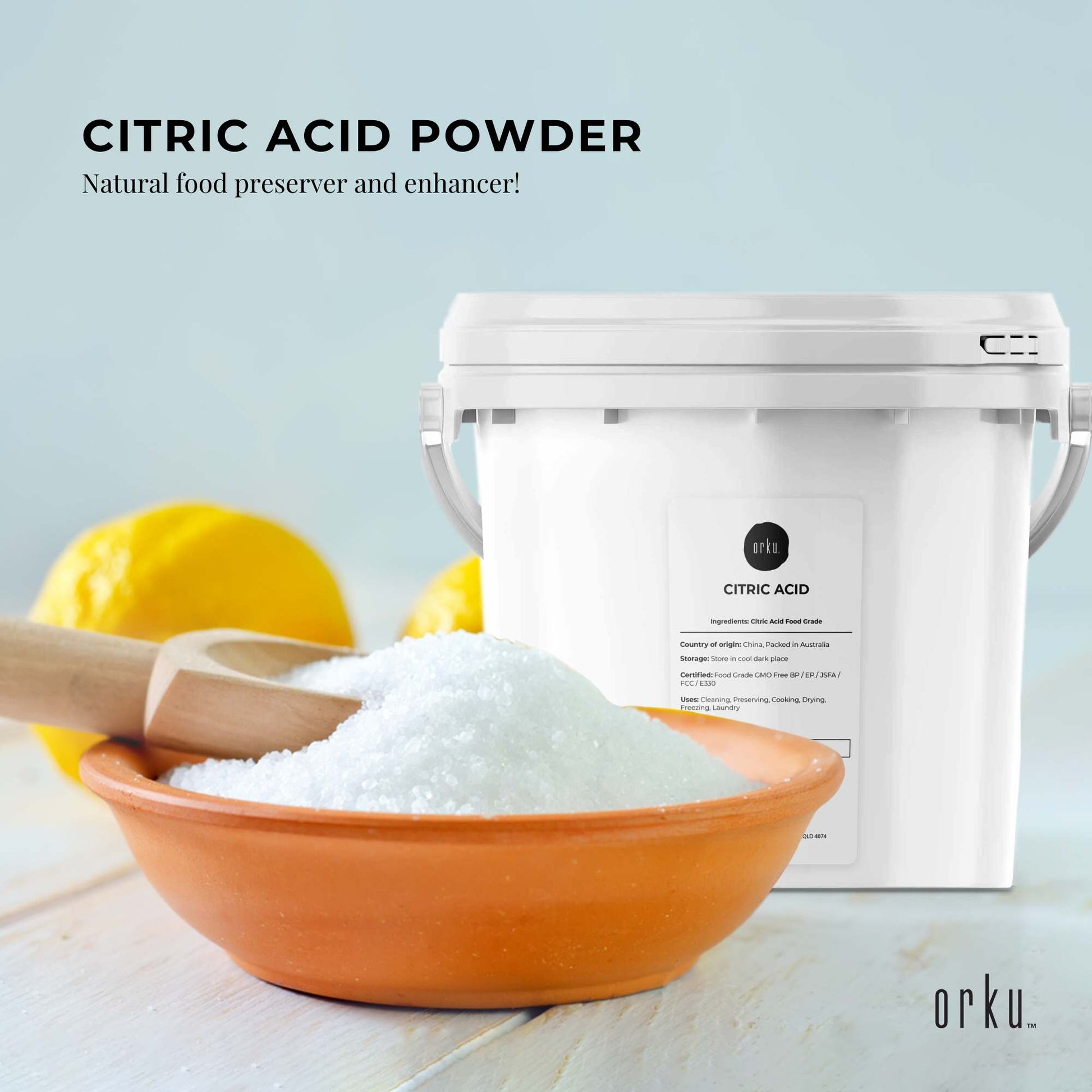 Citric Acid Powder - Resealable Tubs Food Grade Anhydrous GMO Preservative Free