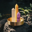 Clearing Energy Crystal Trio - Orange Calcite, Selenite + Amethyst